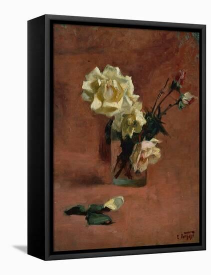 Still Life with Roses in a Glass-Edward Henry Potthast-Framed Premier Image Canvas