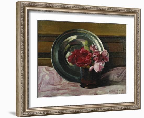 Still Life with Roses; Nature Morte Aux Roses, 1920-Félix Vallotton-Framed Giclee Print