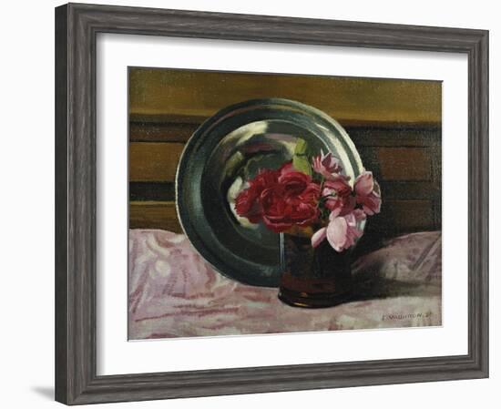 Still Life with Roses; Nature Morte Aux Roses, 1920-Félix Vallotton-Framed Giclee Print