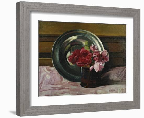 Still Life with Roses; Nature Morte Aux Roses, 1920-Félix Vallotton-Framed Giclee Print