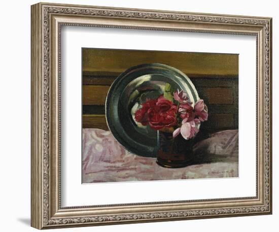 Still Life with Roses; Nature Morte Aux Roses, 1920-Félix Vallotton-Framed Giclee Print