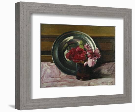 Still Life with Roses; Nature Morte Aux Roses, 1920-Félix Vallotton-Framed Giclee Print