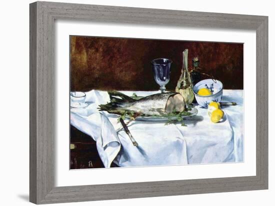 Still Life with Salmon-Edouard Manet-Framed Art Print
