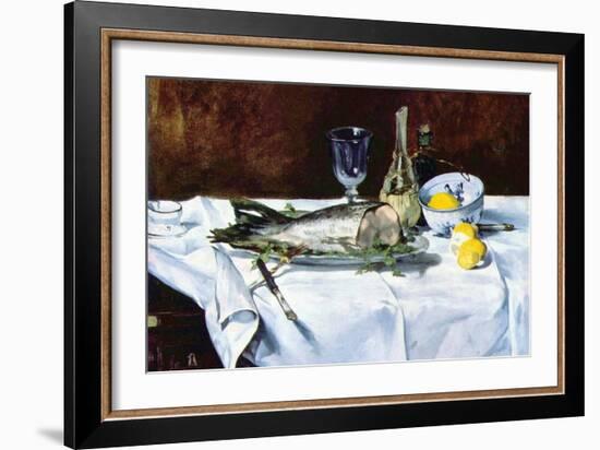 Still Life with Salmon-Edouard Manet-Framed Art Print