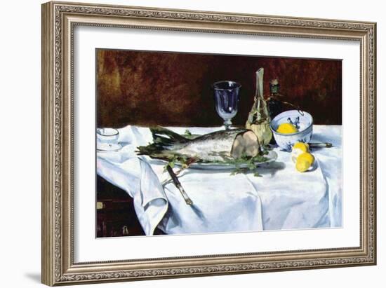 Still Life with Salmon-Edouard Manet-Framed Art Print