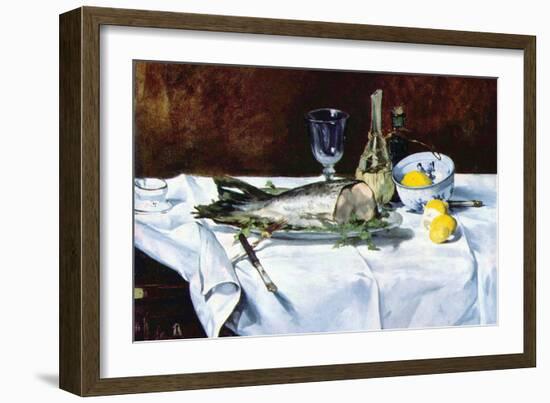 Still Life with Salmon-Edouard Manet-Framed Art Print