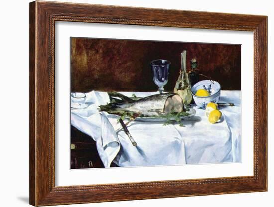 Still Life with Salmon-Edouard Manet-Framed Art Print