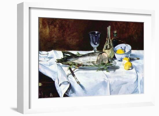 Still Life with Salmon-Edouard Manet-Framed Art Print
