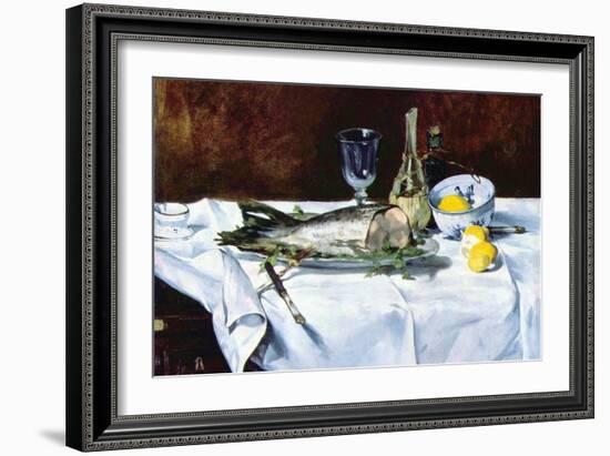 Still Life with Salmon-Edouard Manet-Framed Art Print