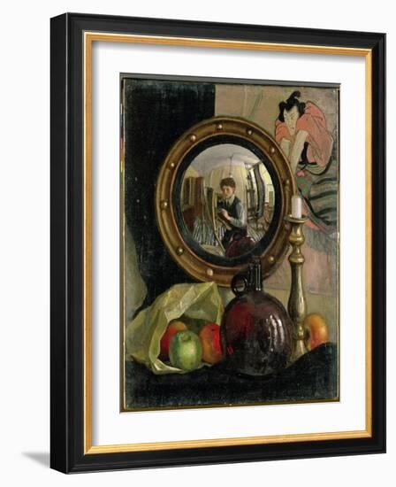 Still Life with Self Portrait-Mark Gertler-Framed Giclee Print