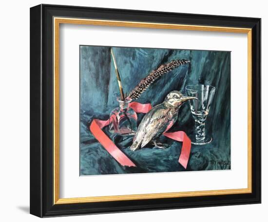 Still Life with Silver Bird 2021 (oil on canvas)-Tilly Willis-Framed Giclee Print