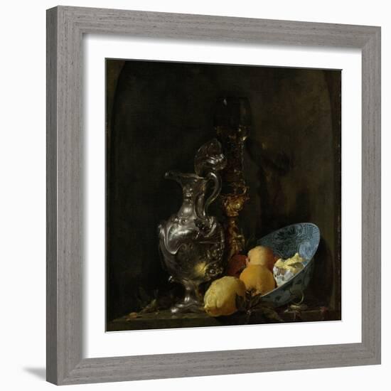 Still Life with Silver Ewer, 1655-60-Willem Kalf-Framed Giclee Print