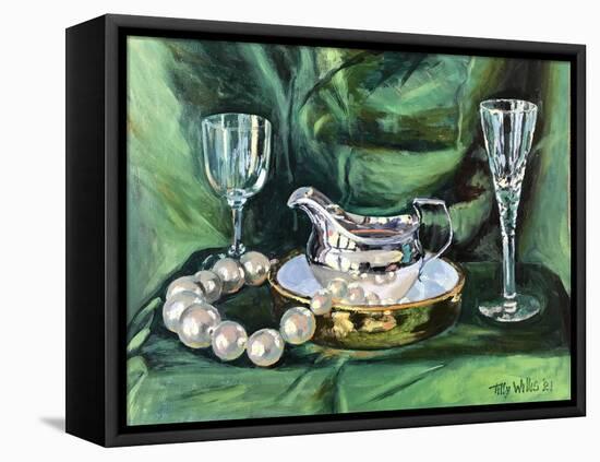 Still life with Silver Jug 2021 (oil on canvas)-Tilly Willis-Framed Premier Image Canvas