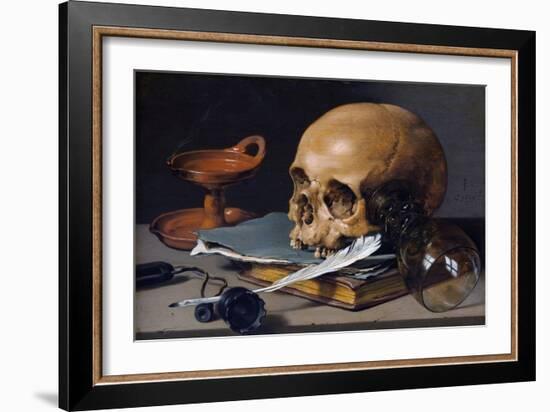 Still Life with Skull and Quill-Pieter Claesz-Framed Giclee Print