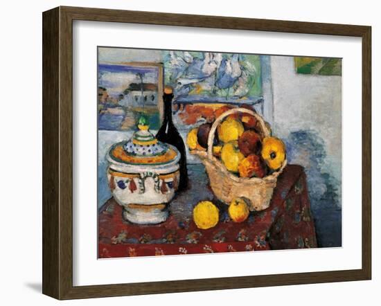 Still Life with Soup Tureen-Paul Cézanne-Framed Art Print