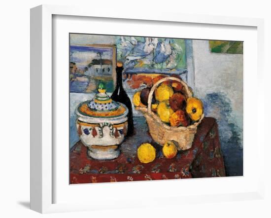 Still Life with Soup Tureen-Paul Cézanne-Framed Art Print