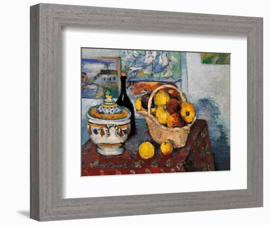 Still Life with Soup Tureen-Paul Cézanne-Framed Art Print