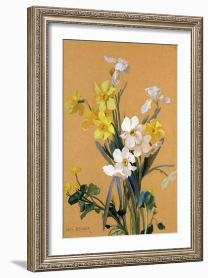 Still Life with Spring Flowers-Jean Benner-Framed Giclee Print