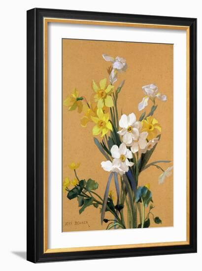 Still Life with Spring Flowers-Jean Benner-Framed Giclee Print