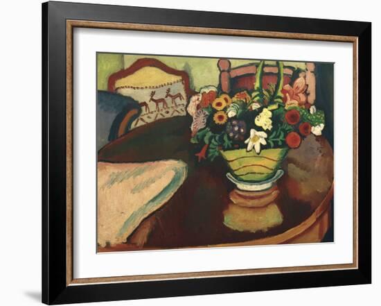 Still life with Stag Cushion-Auguste Macke-Framed Giclee Print