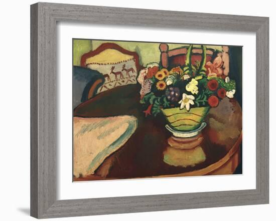 Still life with Stag Cushion-Auguste Macke-Framed Giclee Print