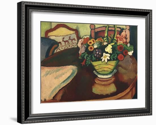 Still life with Stag Cushion-Auguste Macke-Framed Giclee Print