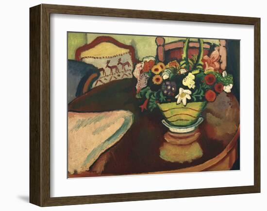 Still life with Stag Cushion-Auguste Macke-Framed Giclee Print