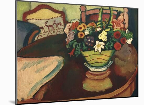 Still life with Stag Cushion-Auguste Macke-Mounted Giclee Print