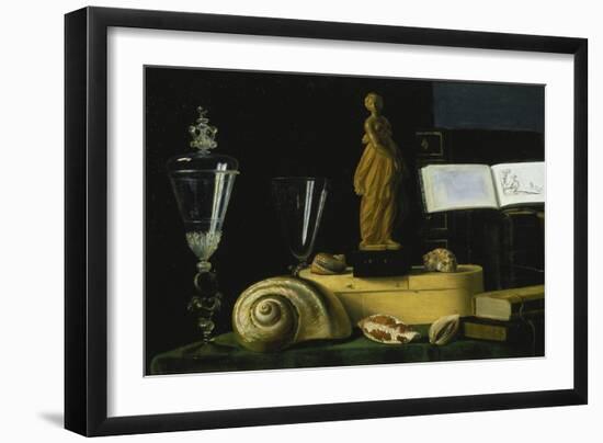 Still-Life with Statue, Books and Shells-Sebastian Stosskopf-Framed Giclee Print