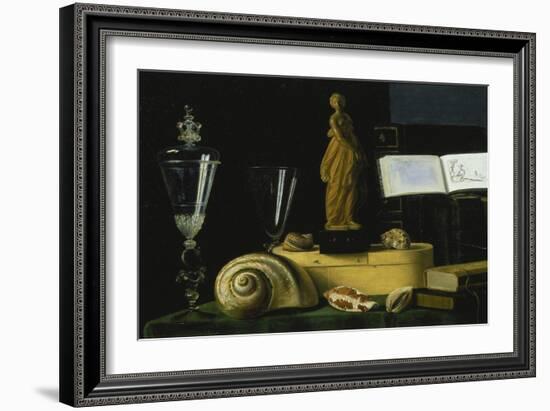 Still-Life with Statue, Books and Shells-Sebastian Stosskopf-Framed Giclee Print