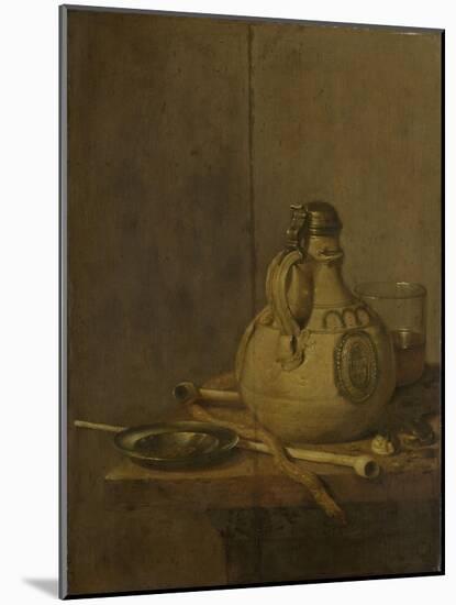 Still Life with Stoneware Jug and Pipes-Jan Jansz Treck-Mounted Art Print