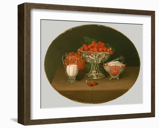 Still Life with Strawberries, 1863-Hannah Brown Skeele-Framed Giclee Print