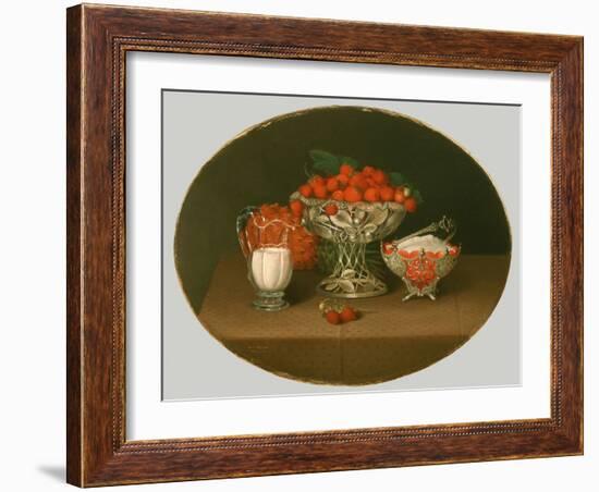 Still Life with Strawberries, 1863-Hannah Brown Skeele-Framed Giclee Print