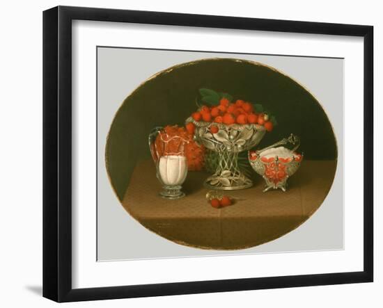 Still Life with Strawberries, 1863-Hannah Brown Skeele-Framed Giclee Print