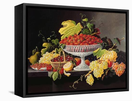 Still Life with Strawberries-Severin Roesen-Framed Premier Image Canvas