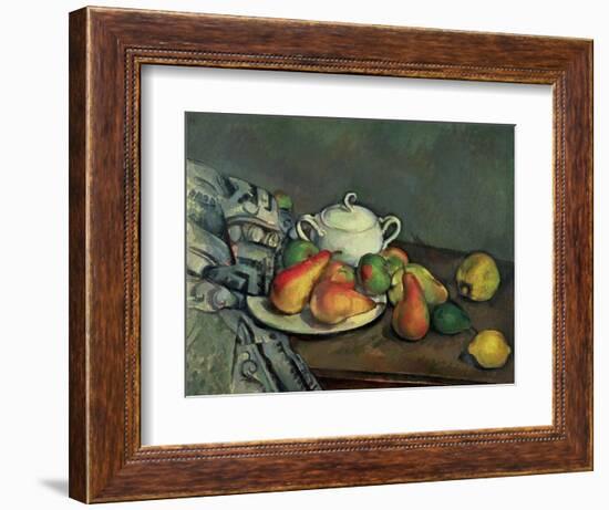 Still Life with Sugar Basin and Fruit-Paul Cézanne-Framed Giclee Print