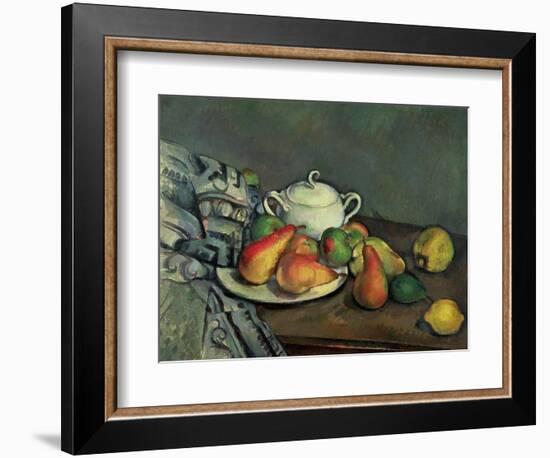 Still Life with Sugar Basin and Fruit-Paul Cézanne-Framed Giclee Print