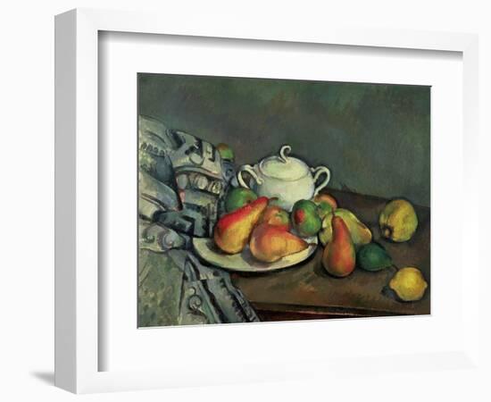 Still Life with Sugar Basin and Fruit-Paul Cézanne-Framed Giclee Print