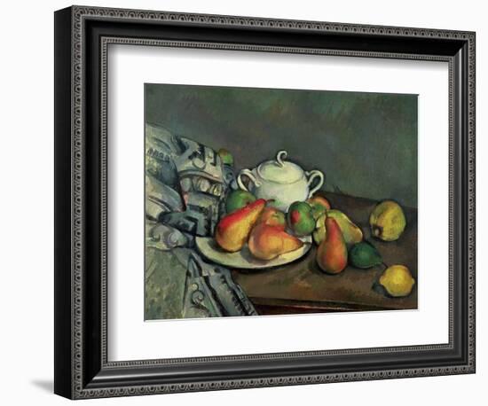 Still Life with Sugar Basin and Fruit-Paul Cézanne-Framed Giclee Print