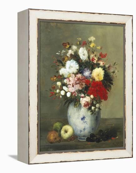 Still Life with Summer Flowers and Fruit-Antoine Vollon-Framed Premier Image Canvas