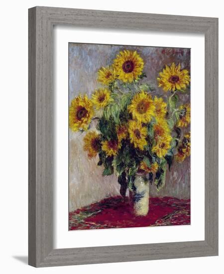 Still Life with Sunflowers, 1880-Claude Monet-Framed Giclee Print