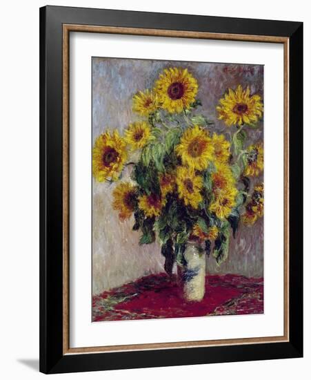 Still Life with Sunflowers, 1880-Claude Monet-Framed Giclee Print