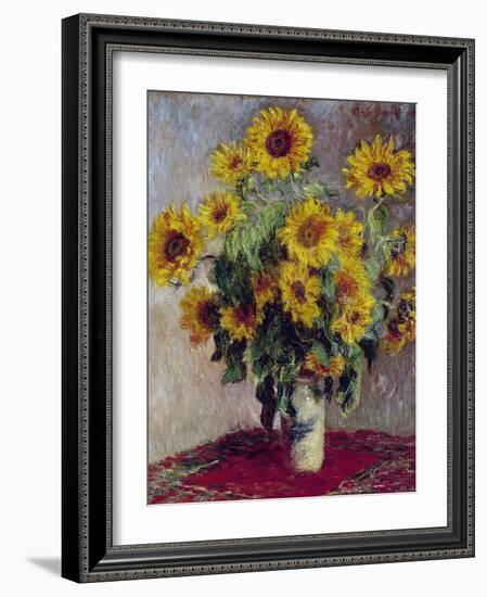 Still Life with Sunflowers, 1880-Claude Monet-Framed Giclee Print