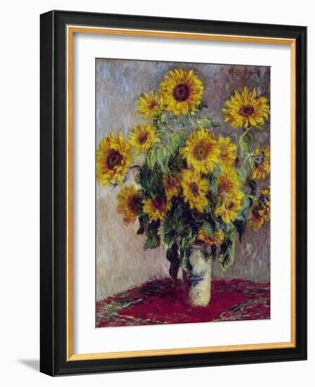 Still Life with Sunflowers, 1880-Claude Monet-Framed Giclee Print