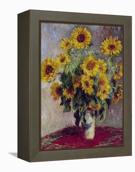 Still Life with Sunflowers, 1880-Claude Monet-Framed Premier Image Canvas