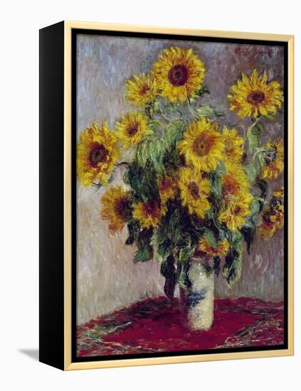 Still Life with Sunflowers, 1880-Claude Monet-Framed Premier Image Canvas