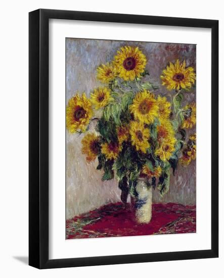 Still Life with Sunflowers, 1880-Claude Monet-Framed Premium Giclee Print