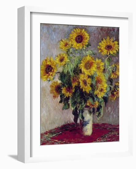 Still Life with Sunflowers, 1880-Claude Monet-Framed Premium Giclee Print