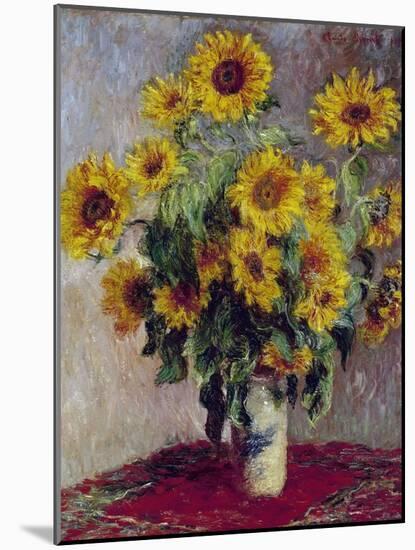 Still Life with Sunflowers, 1880-Claude Monet-Mounted Premium Giclee Print