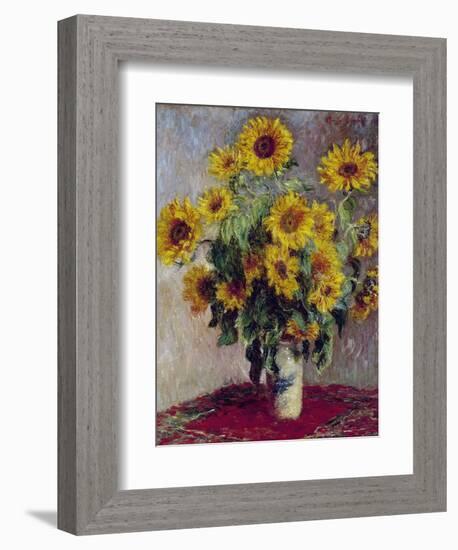 Still Life with Sunflowers, 1880-Claude Monet-Framed Giclee Print